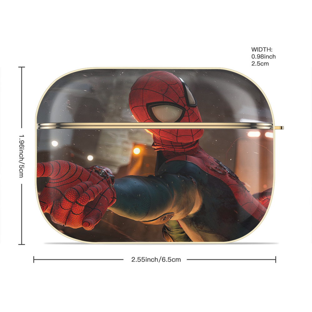 Spider Man スパイダーマン 【AirPods Pro用】ハードシェル保護ケース｜耐衝撃・防指紋・カラビナ付き商品仕様
