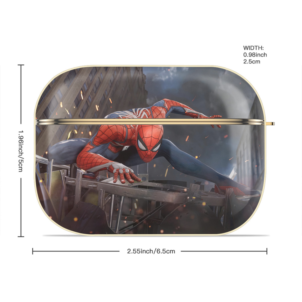 Spider Man スパイダーマン 【AirPods Pro用】ハードシェル保護ケース｜耐衝撃・防指紋・カラビナ付き商品仕様