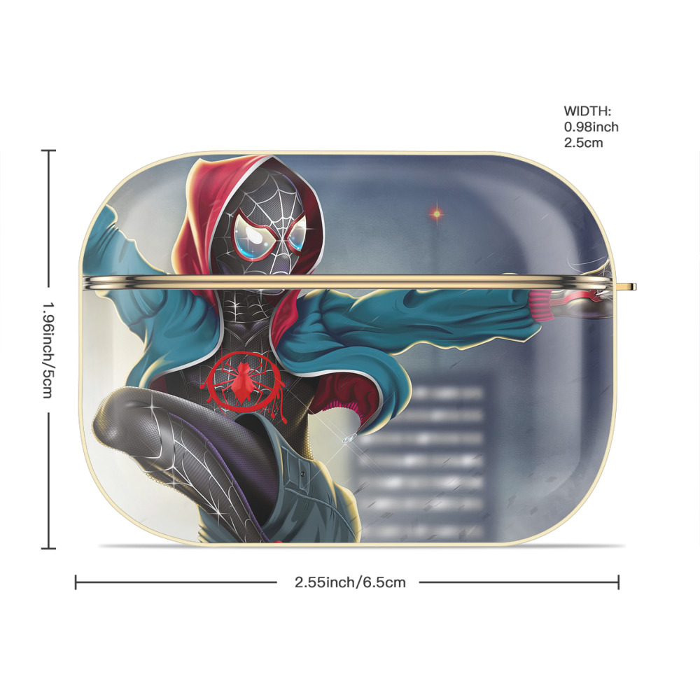 Spider Man スパイダーマン 【AirPods Pro用】ハードシェル保護ケース｜耐衝撃・防指紋・カラビナ付き商品仕様