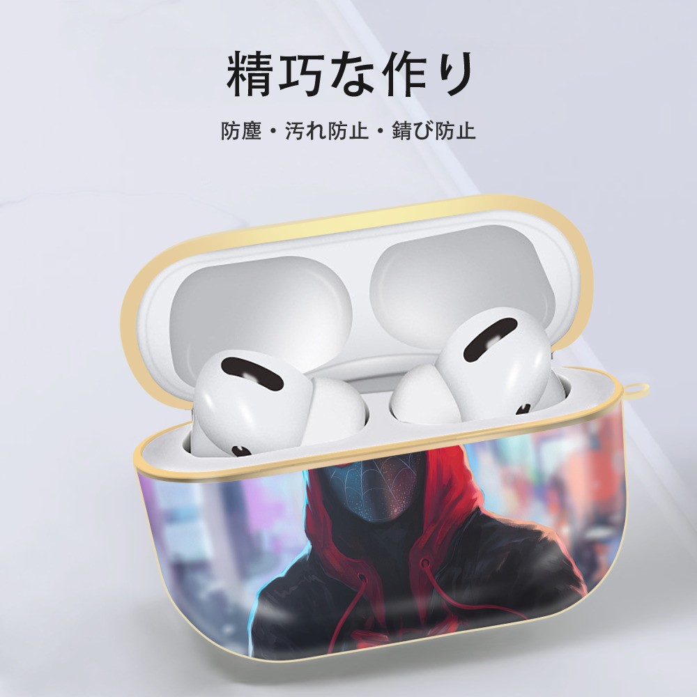Spider Man スパイダーマン 【AirPods Pro用】ハードシェル保護ケース｜耐衝撃・防指紋・カラビナ付き商品仕様