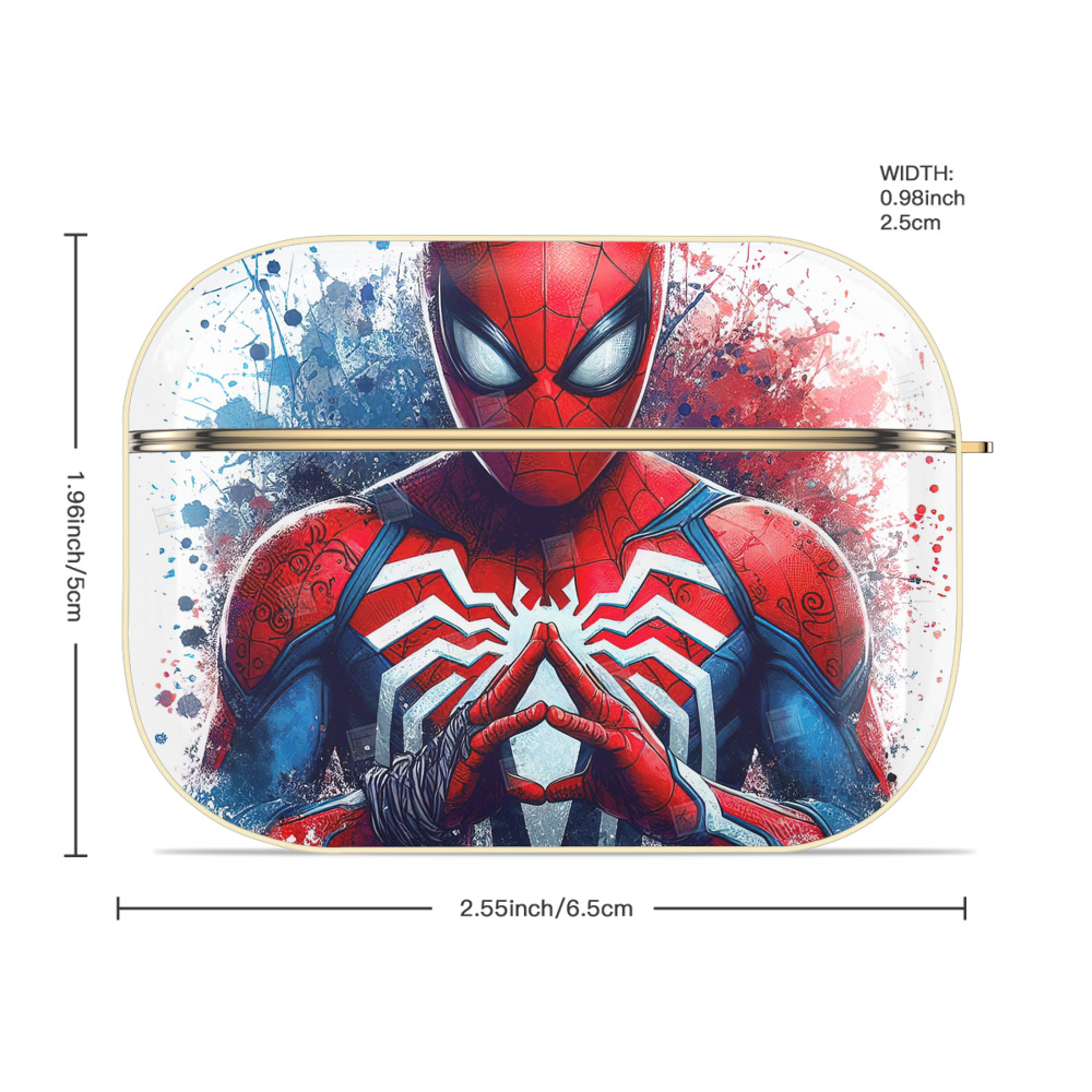 Spider Man スパイダーマン 【AirPods Pro用】ハードシェル保護ケース｜耐衝撃・防指紋・カラビナ付き商品仕様