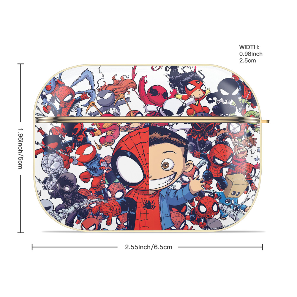 Spider Man スパイダーマン 【AirPods Pro用】ハードシェル保護ケース｜耐衝撃・防指紋・カラビナ付き商品仕様