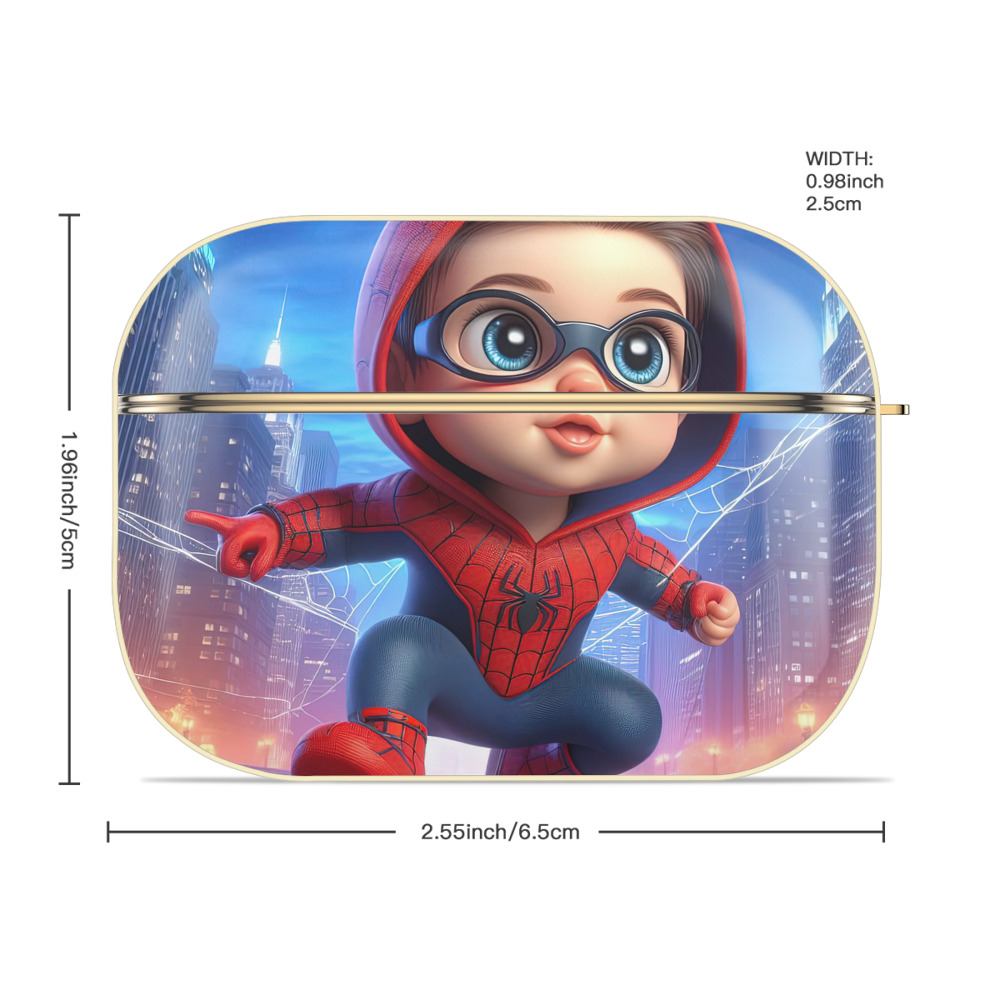 Spider Man スパイダーマン 【AirPods Pro用】ハードシェル保護ケース｜耐衝撃・防指紋・カラビナ付き商品仕様