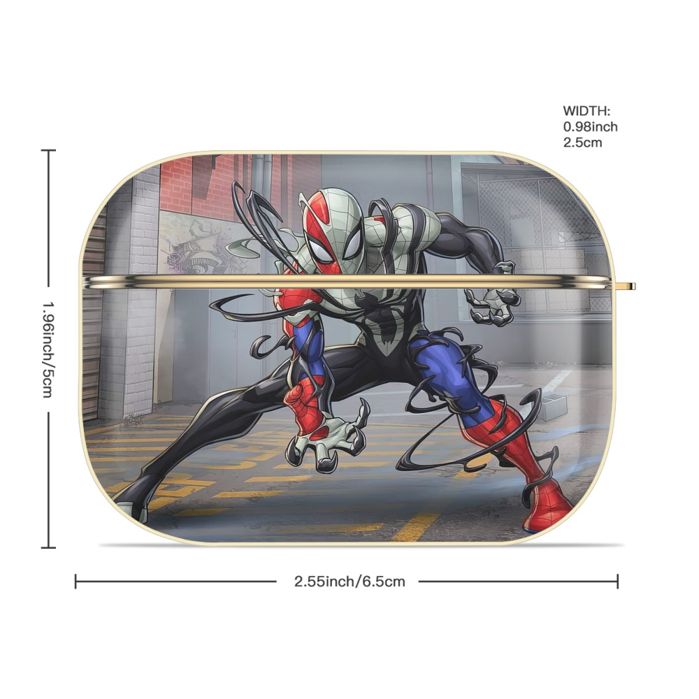 Spider Man スパイダーマン 【AirPods Pro用】ハードシェル保護ケース｜耐衝撃・防指紋・カラビナ付き商品仕様
