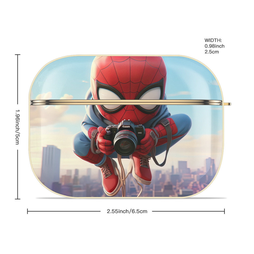 Spider Man スパイダーマン 【AirPods Pro用】ハードシェル保護ケース｜耐衝撃・防指紋・カラビナ付き商品仕様