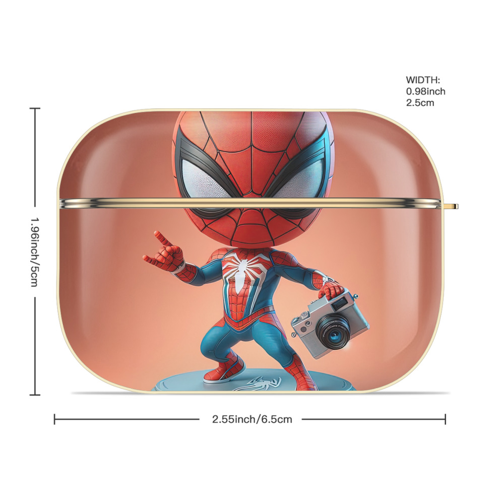 Spider Man スパイダーマン 【AirPods Pro用】ハードシェル保護ケース｜耐衝撃・防指紋・カラビナ付き商品仕様