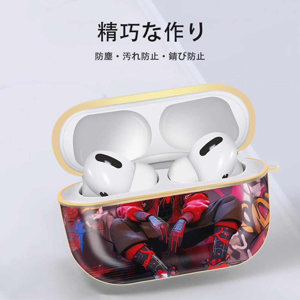 Spider Man スパイダーマン 【AirPods Pro用】ハードシェル保護ケース｜耐衝撃・防指紋・カラビナ付き商品仕様