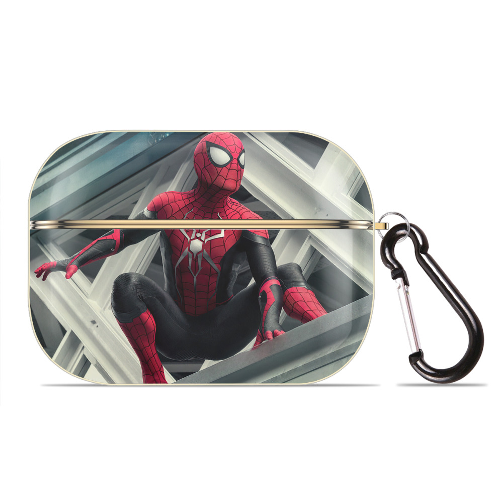 （画像用） Spider Man スパイダーマン 【AirPods Pro用】ハードシェル保護ケース｜耐衝撃・防指紋・カラビナ付き商品仕様