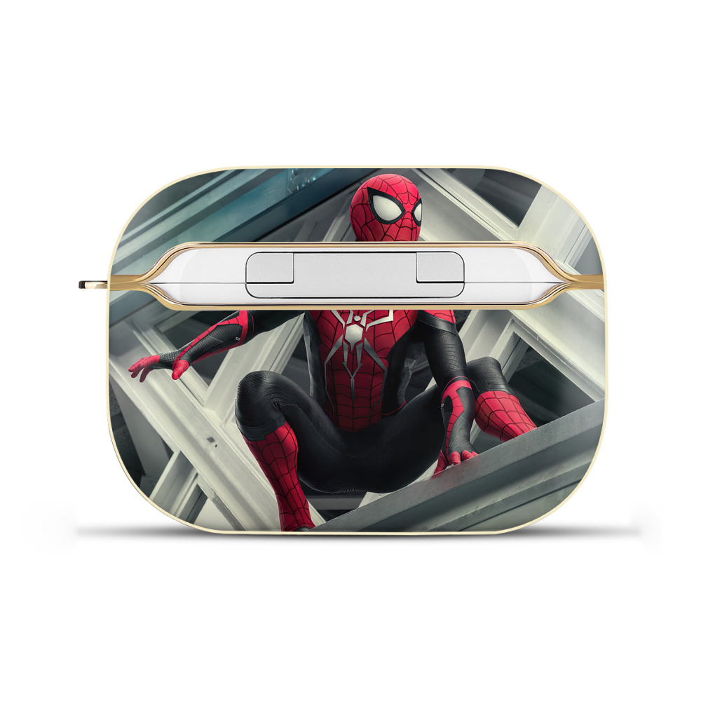 （画像用） Spider Man スパイダーマン 【AirPods Pro用】ハードシェル保護ケース｜耐衝撃・防指紋・カラビナ付き商品仕様