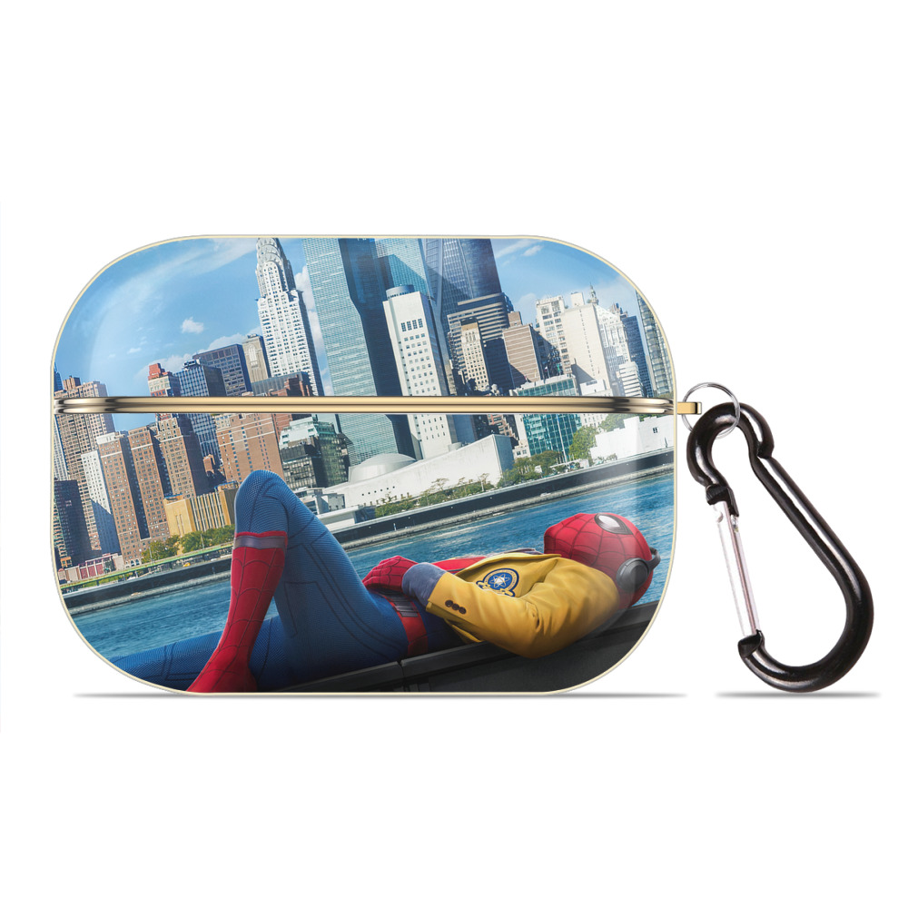 （画像用） Spider Man スパイダーマン 【AirPods Pro用】ハードシェル保護ケース｜耐衝撃・防指紋・カラビナ付き商品仕様