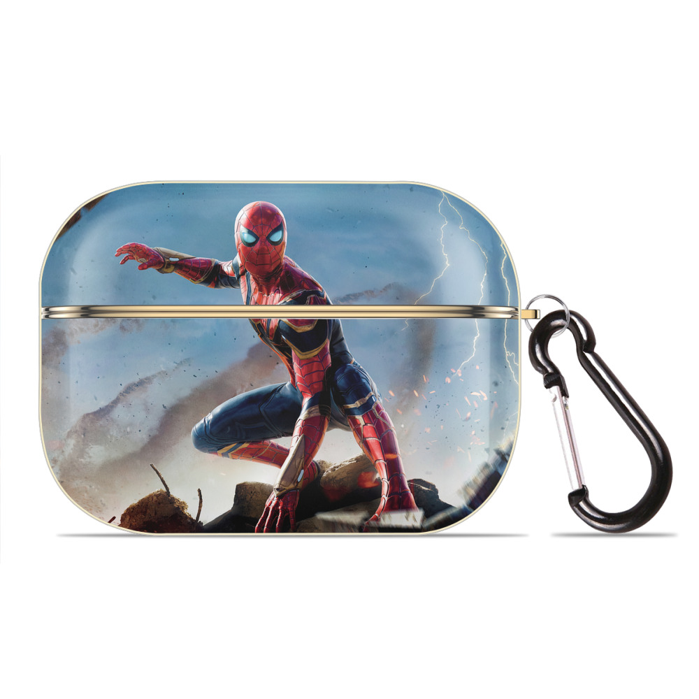 （画像用） Spider Man スパイダーマン 【AirPods Pro用】ハードシェル保護ケース｜耐衝撃・防指紋・カラビナ付き商品仕様