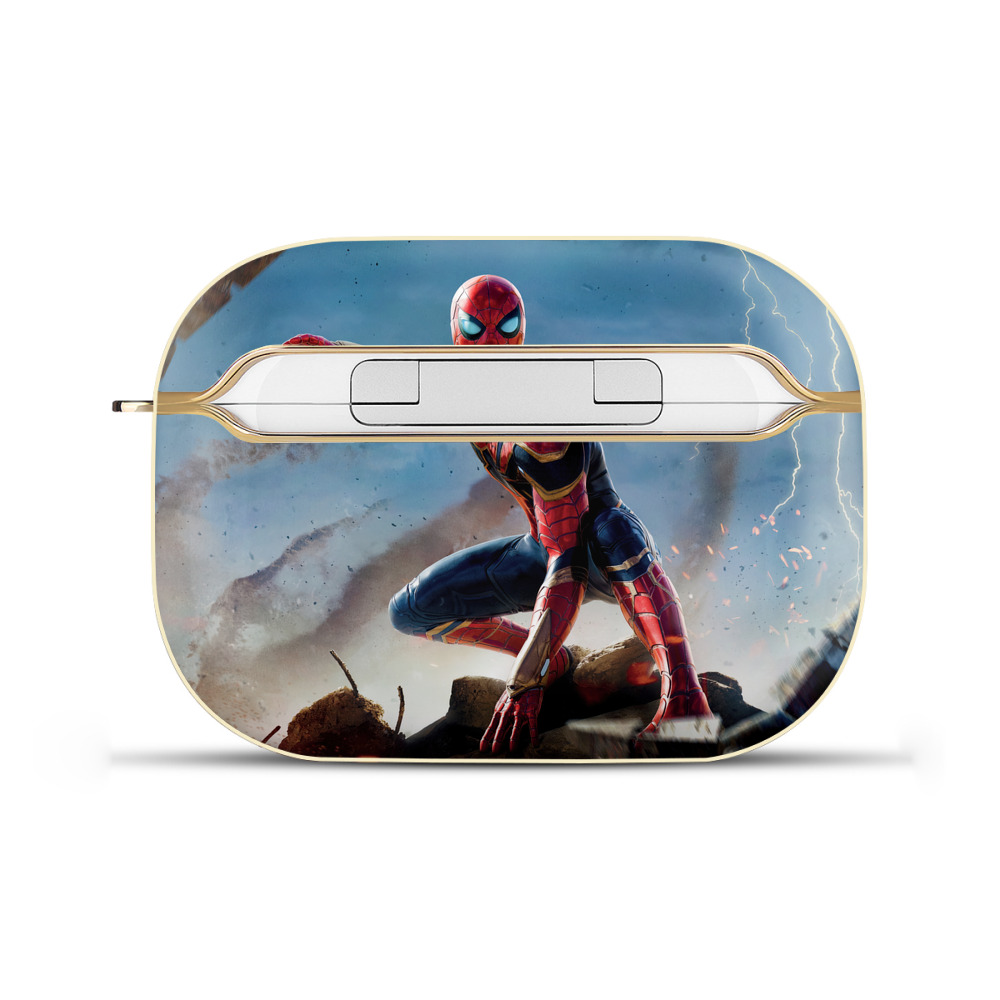 （画像用） Spider Man スパイダーマン 【AirPods Pro用】ハードシェル保護ケース｜耐衝撃・防指紋・カラビナ付き商品仕様