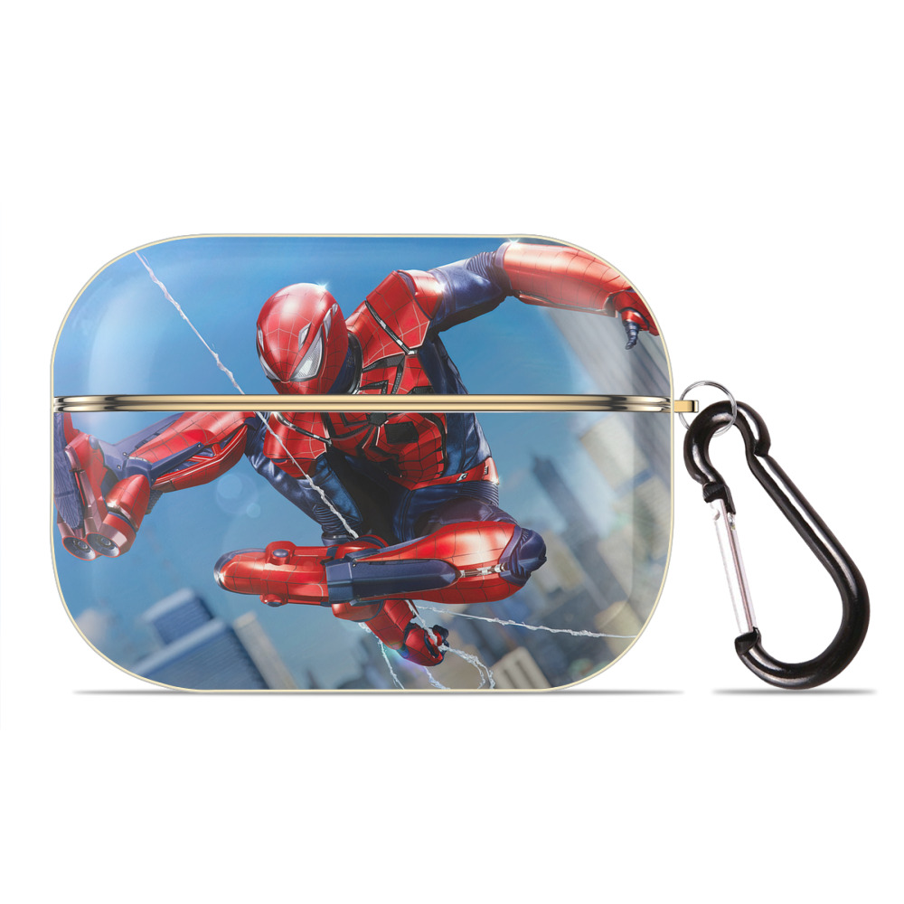 （画像用） Spider Man スパイダーマン 【AirPods Pro用】ハードシェル保護ケース｜耐衝撃・防指紋・カラビナ付き商品仕様