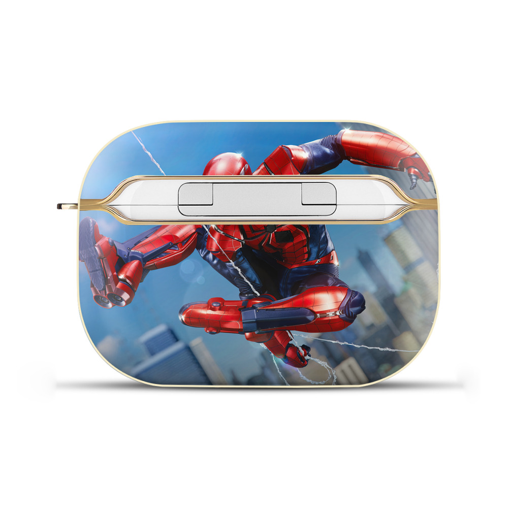 （画像用） Spider Man スパイダーマン 【AirPods Pro用】ハードシェル保護ケース｜耐衝撃・防指紋・カラビナ付き商品仕様