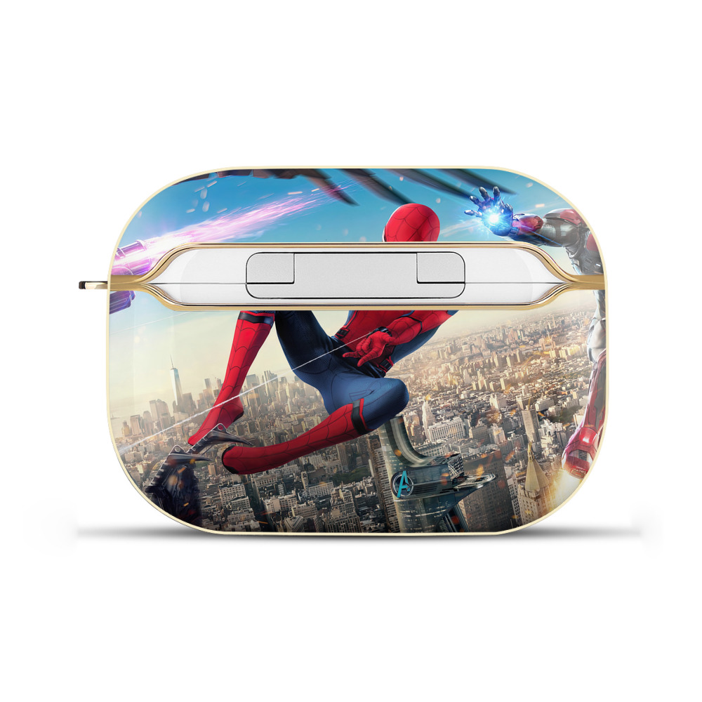 （画像用） Spider Man スパイダーマン 【AirPods Pro用】ハードシェル保護ケース｜耐衝撃・防指紋・カラビナ付き商品仕様