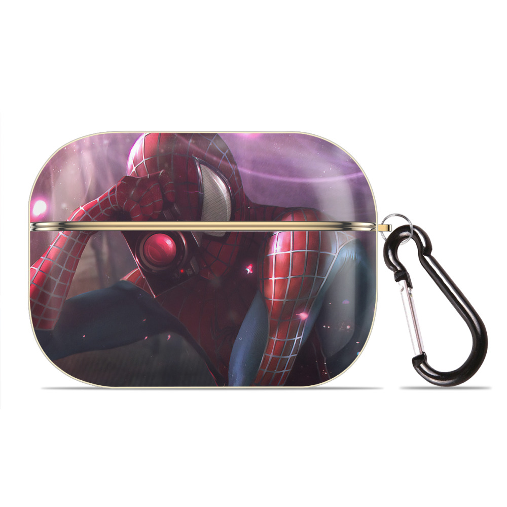 （画像用） Spider Man スパイダーマン 【AirPods Pro用】ハードシェル保護ケース｜耐衝撃・防指紋・カラビナ付き商品仕様