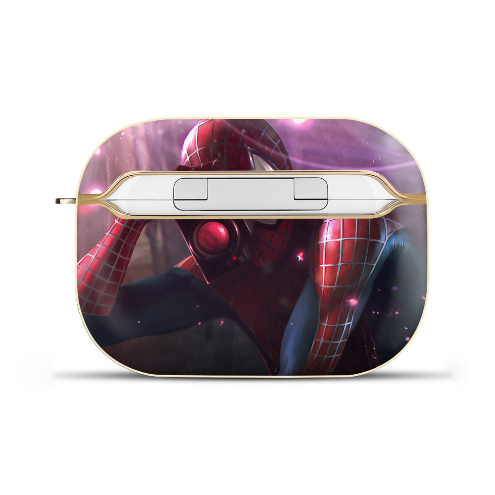 （画像用） Spider Man スパイダーマン 【AirPods Pro用】ハードシェル保護ケース｜耐衝撃・防指紋・カラビナ付き商品仕様