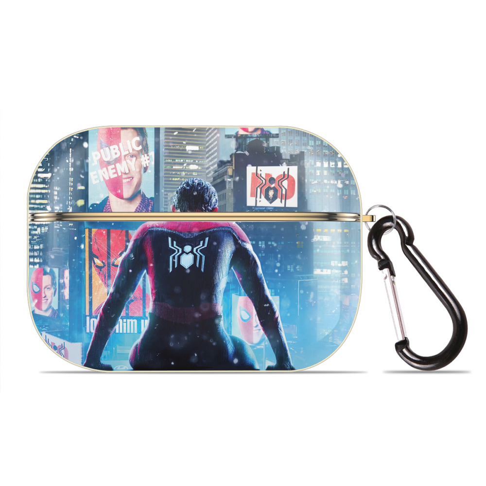 （画像用） Spider Man スパイダーマン 【AirPods Pro用】ハードシェル保護ケース｜耐衝撃・防指紋・カラビナ付き商品仕様