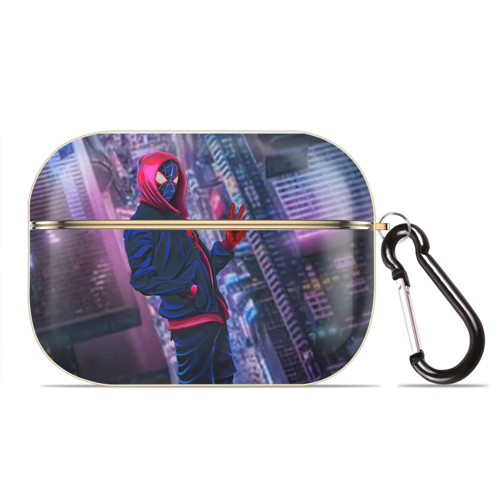 （画像用） Spider Man スパイダーマン 【AirPods Pro用】ハードシェル保護ケース｜耐衝撃・防指紋・カラビナ付き商品仕様