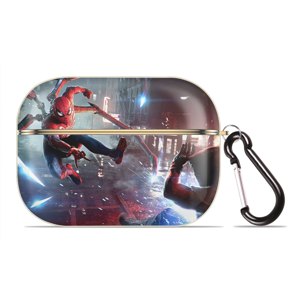 （画像用） Spider Man スパイダーマン 【AirPods Pro用】ハードシェル保護ケース｜耐衝撃・防指紋・カラビナ付き商品仕様