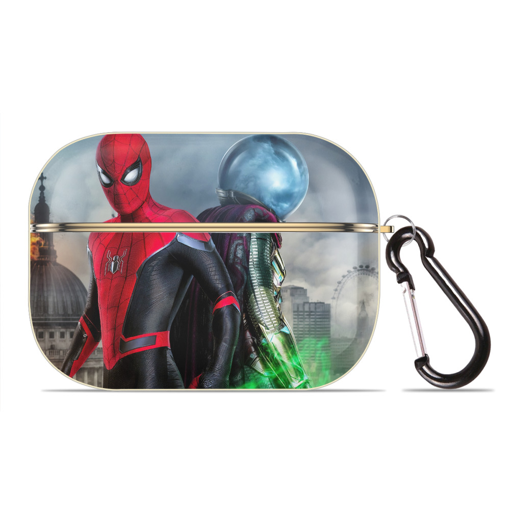 （画像用） Spider Man スパイダーマン 【AirPods Pro用】ハードシェル保護ケース｜耐衝撃・防指紋・カラビナ付き商品仕様