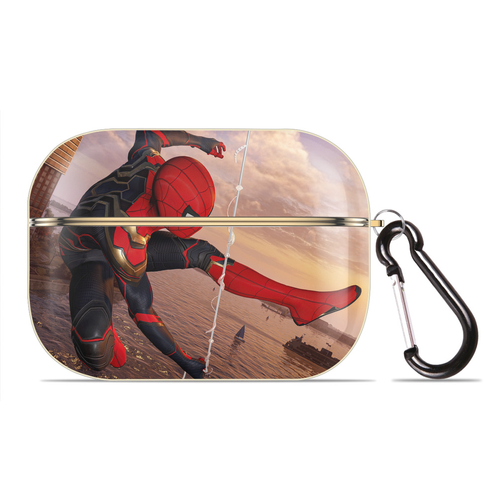 （画像用） Spider Man スパイダーマン 【AirPods Pro用】ハードシェル保護ケース｜耐衝撃・防指紋・カラビナ付き商品仕様