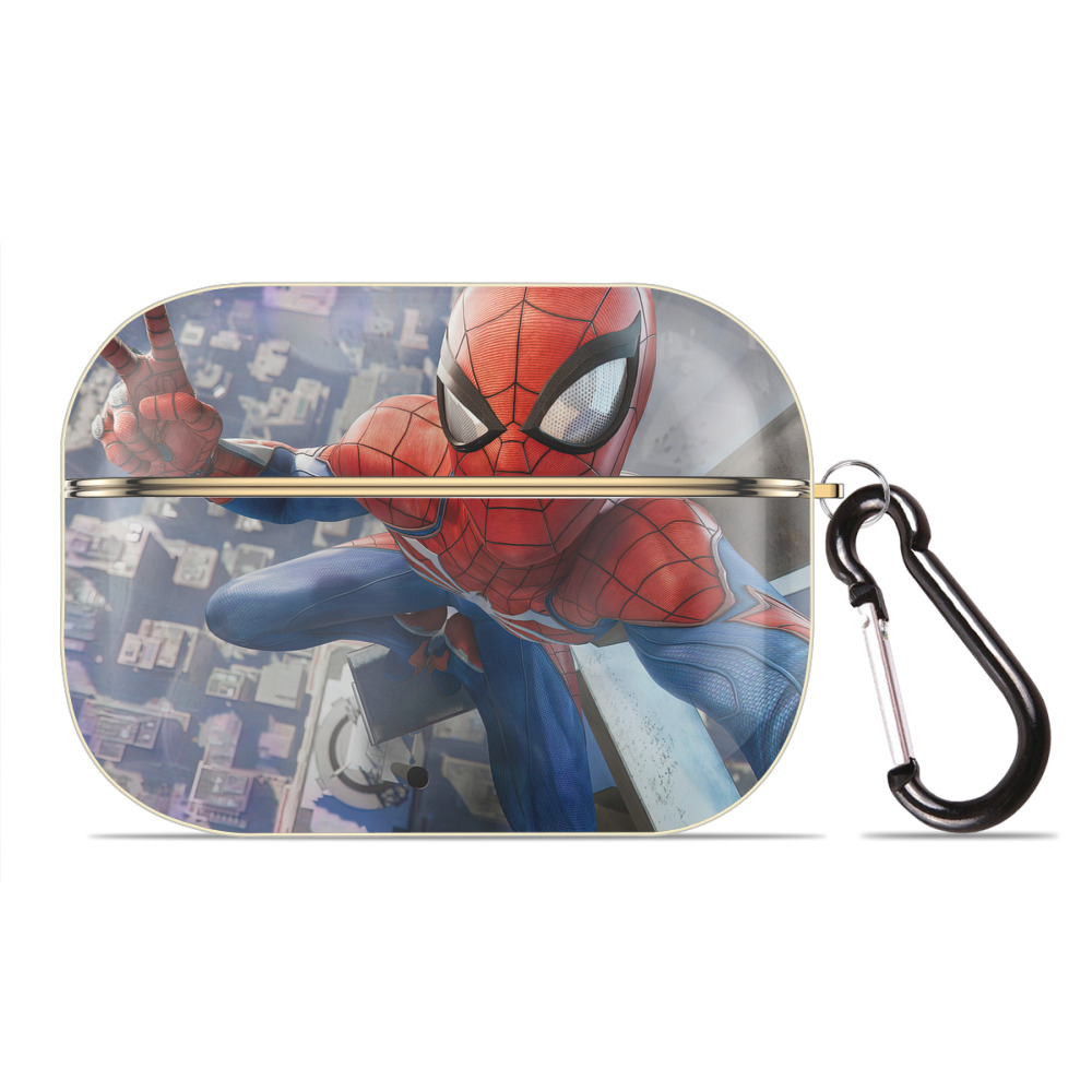 （画像用） Spider Man スパイダーマン 【AirPods Pro用】ハードシェル保護ケース｜耐衝撃・防指紋・カラビナ付き商品仕様