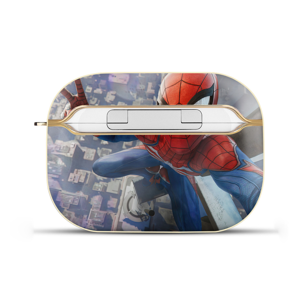 （画像用） Spider Man スパイダーマン 【AirPods Pro用】ハードシェル保護ケース｜耐衝撃・防指紋・カラビナ付き商品仕様