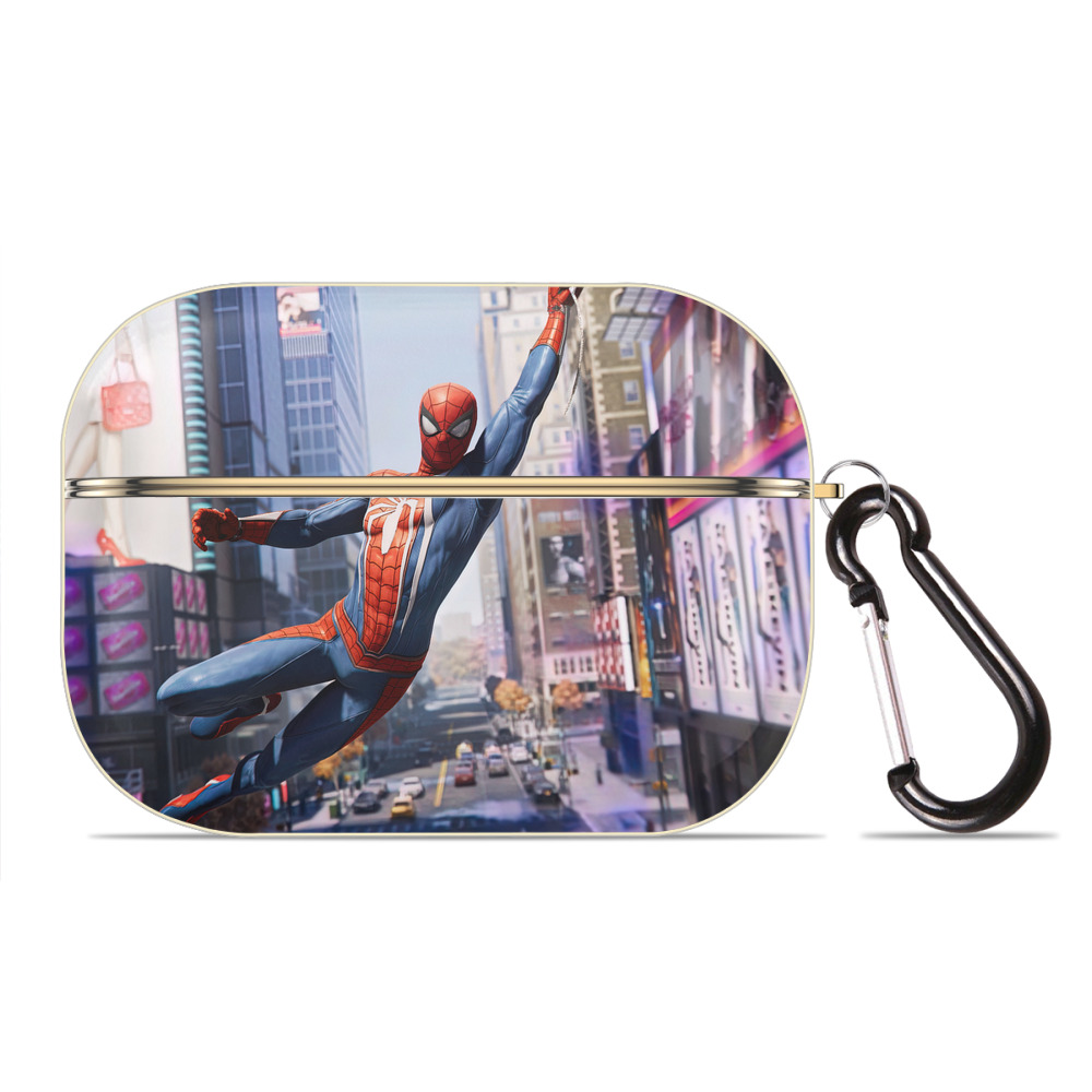 （画像用） Spider Man スパイダーマン 【AirPods Pro用】ハードシェル保護ケース｜耐衝撃・防指紋・カラビナ付き商品仕様