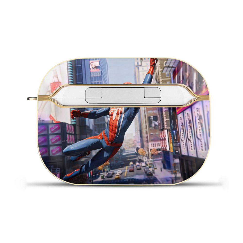 （画像用） Spider Man スパイダーマン 【AirPods Pro用】ハードシェル保護ケース｜耐衝撃・防指紋・カラビナ付き商品仕様