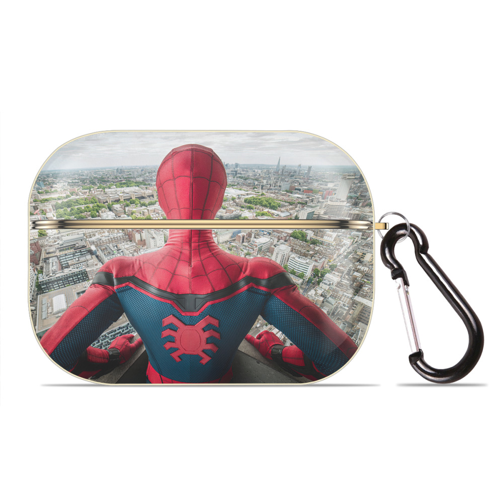 （画像用） Spider Man スパイダーマン 【AirPods Pro用】ハードシェル保護ケース｜耐衝撃・防指紋・カラビナ付き商品仕様
