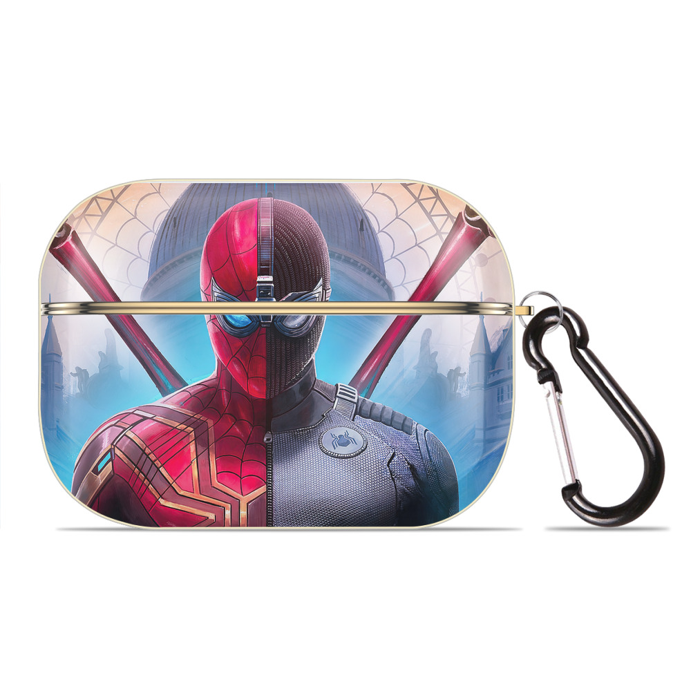 （画像用） Spider Man スパイダーマン 【AirPods Pro用】ハードシェル保護ケース｜耐衝撃・防指紋・カラビナ付き商品仕様