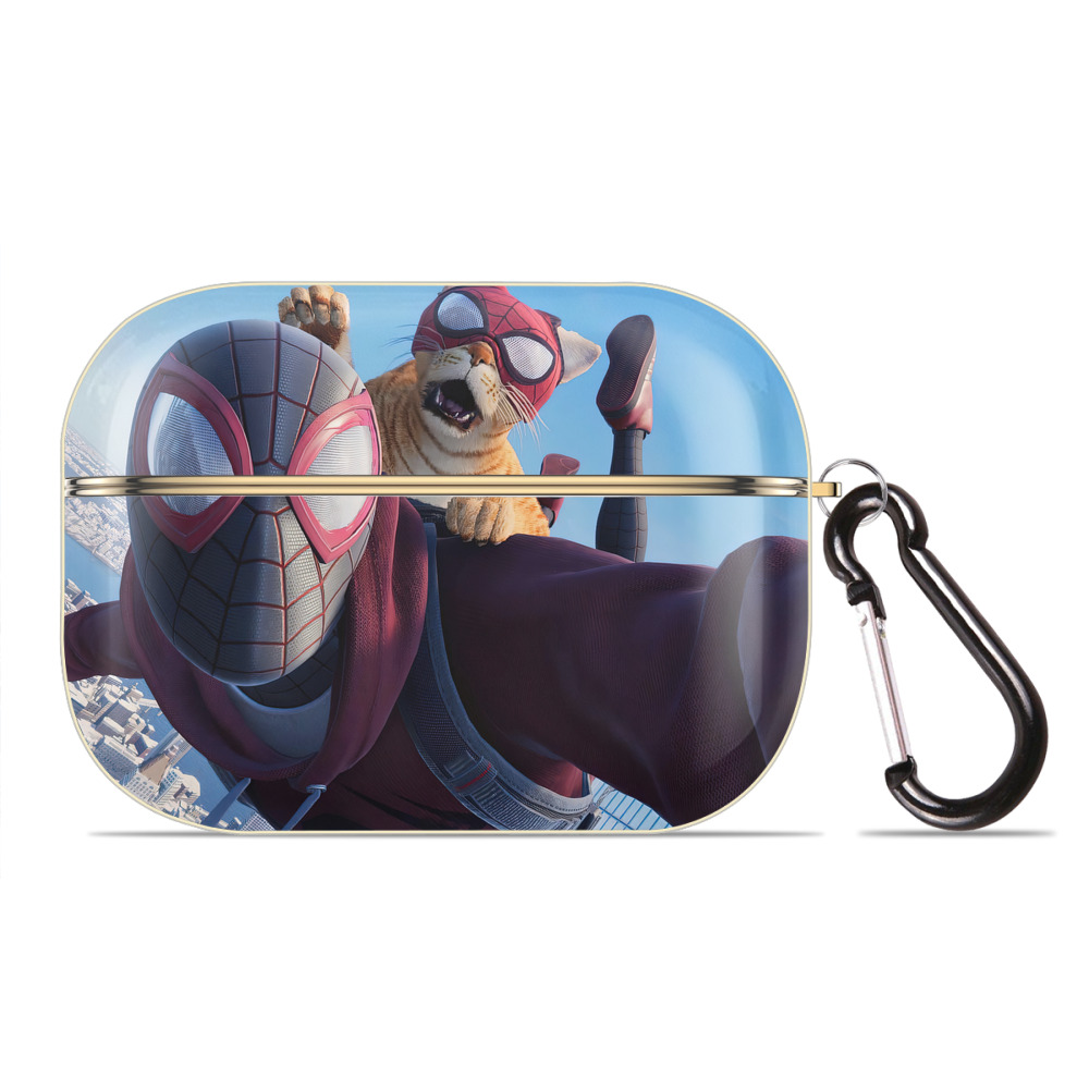 （画像用） Spider Man スパイダーマン 【AirPods Pro用】ハードシェル保護ケース｜耐衝撃・防指紋・カラビナ付き商品仕様