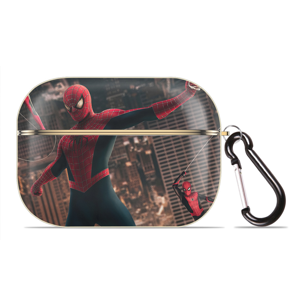 （画像用） Spider Man スパイダーマン 【AirPods Pro用】ハードシェル保護ケース｜耐衝撃・防指紋・カラビナ付き商品仕様