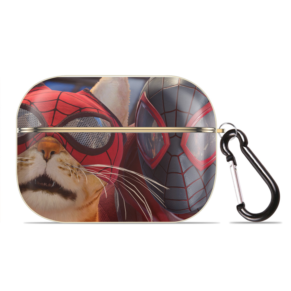 （画像用） Spider Man スパイダーマン 【AirPods Pro用】ハードシェル保護ケース｜耐衝撃・防指紋・カラビナ付き商品仕様