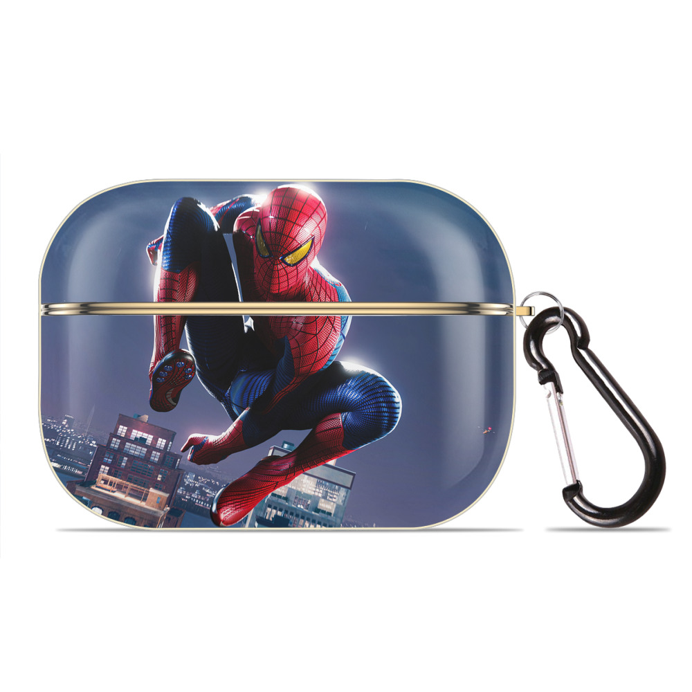 （画像用） Spider Man スパイダーマン 【AirPods Pro用】ハードシェル保護ケース｜耐衝撃・防指紋・カラビナ付き商品仕様