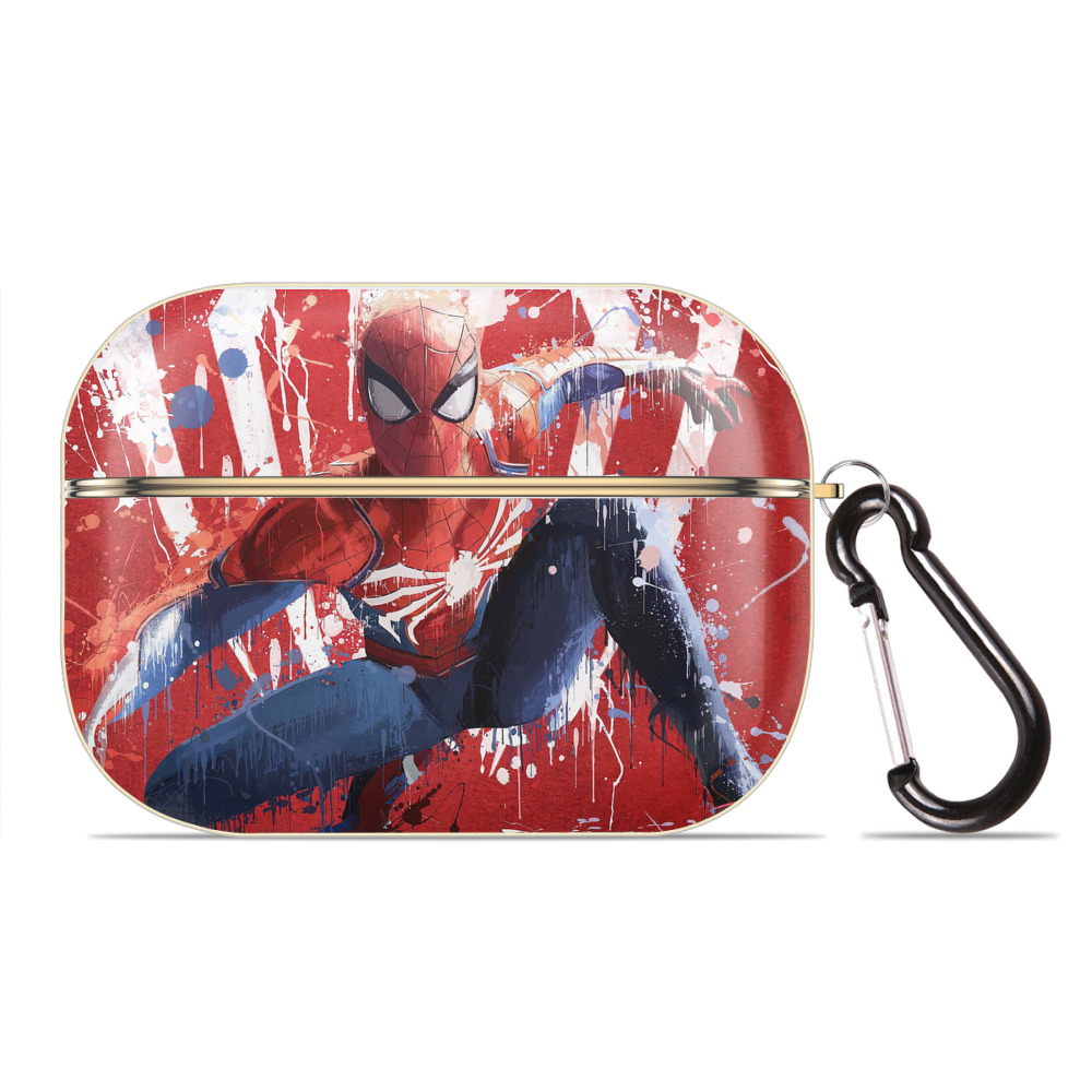 （画像用） Spider Man スパイダーマン 【AirPods Pro用】ハードシェル保護ケース｜耐衝撃・防指紋・カラビナ付き商品仕様