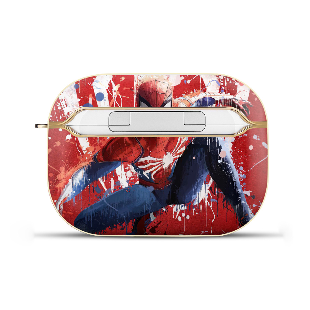 （画像用） Spider Man スパイダーマン 【AirPods Pro用】ハードシェル保護ケース｜耐衝撃・防指紋・カラビナ付き商品仕様
