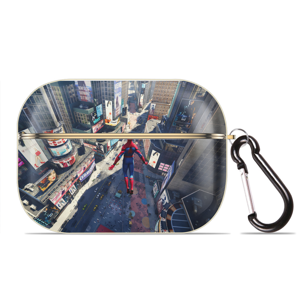 （画像用） Spider Man スパイダーマン 【AirPods Pro用】ハードシェル保護ケース｜耐衝撃・防指紋・カラビナ付き商品仕様