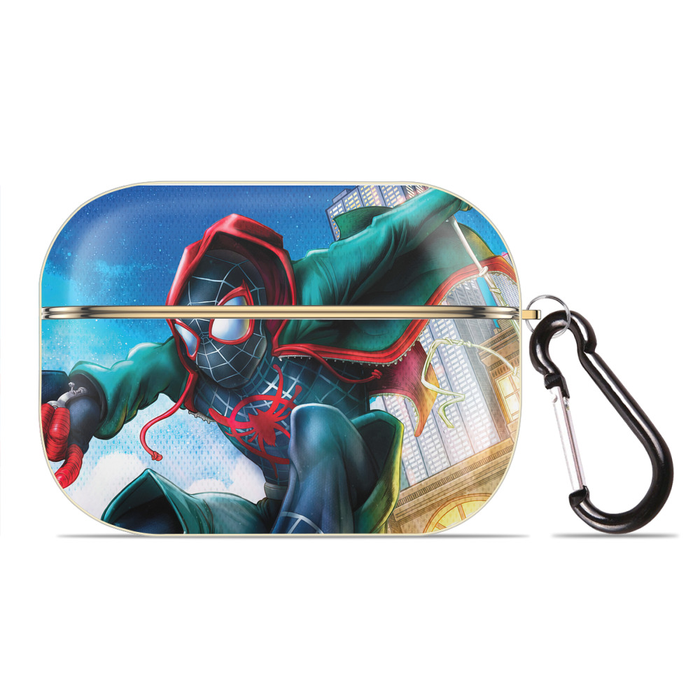 （画像用） Spider Man スパイダーマン 【AirPods Pro用】ハードシェル保護ケース｜耐衝撃・防指紋・カラビナ付き商品仕様