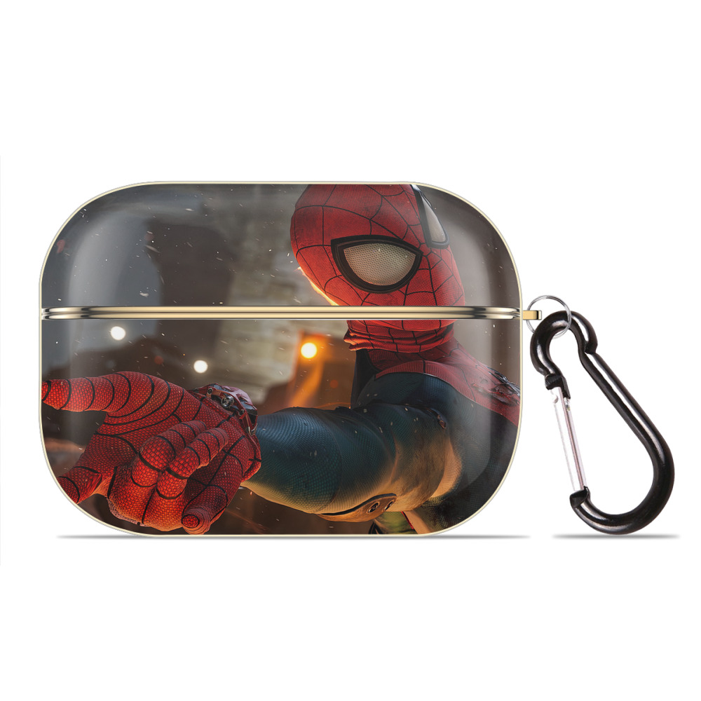 （画像用） Spider Man スパイダーマン 【AirPods Pro用】ハードシェル保護ケース｜耐衝撃・防指紋・カラビナ付き商品仕様