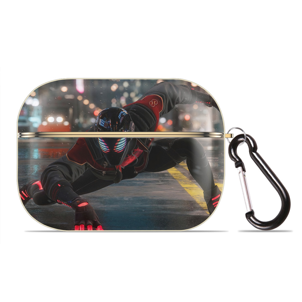 （画像用） Spider Man スパイダーマン 【AirPods Pro用】ハードシェル保護ケース｜耐衝撃・防指紋・カラビナ付き商品仕様