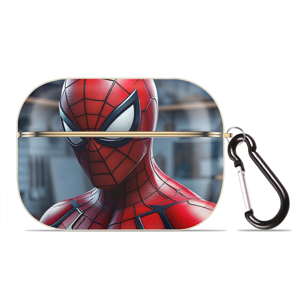（画像用） Spider Man スパイダーマン 【AirPods Pro用】ハードシェル保護ケース｜耐衝撃・防指紋・カラビナ付き商品仕様
