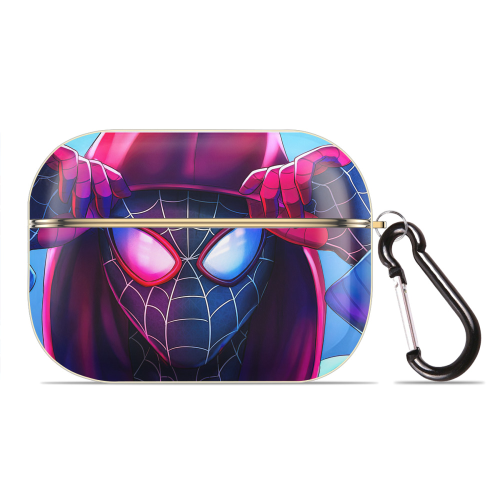 （画像用） Spider Man スパイダーマン 【AirPods Pro用】ハードシェル保護ケース｜耐衝撃・防指紋・カラビナ付き商品仕様