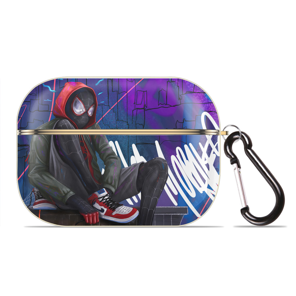 （画像用） Spider Man スパイダーマン 【AirPods Pro用】ハードシェル保護ケース｜耐衝撃・防指紋・カラビナ付き商品仕様