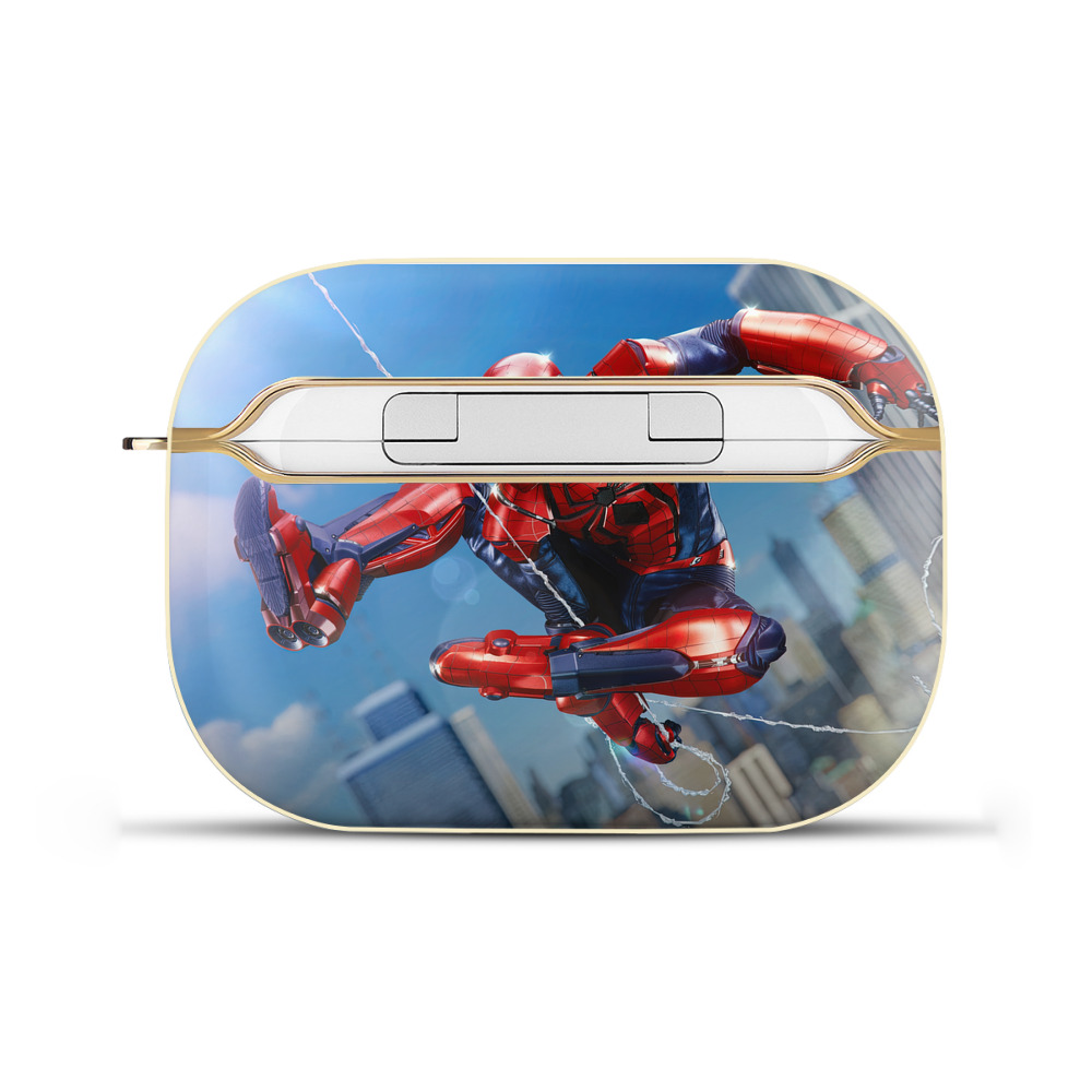 （画像用） Spider Man スパイダーマン 【AirPods Pro用】ハードシェル保護ケース｜耐衝撃・防指紋・カラビナ付き商品仕様