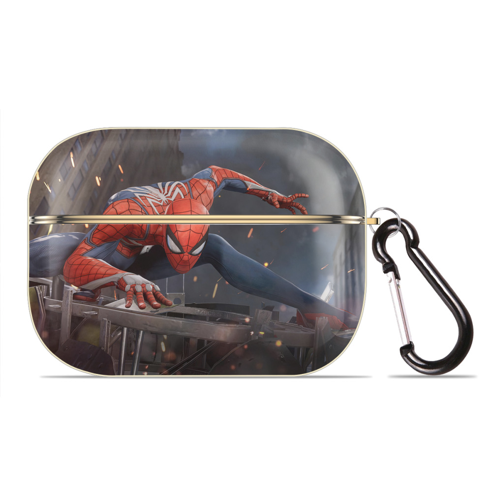 （画像用） Spider Man スパイダーマン 【AirPods Pro用】ハードシェル保護ケース｜耐衝撃・防指紋・カラビナ付き商品仕様