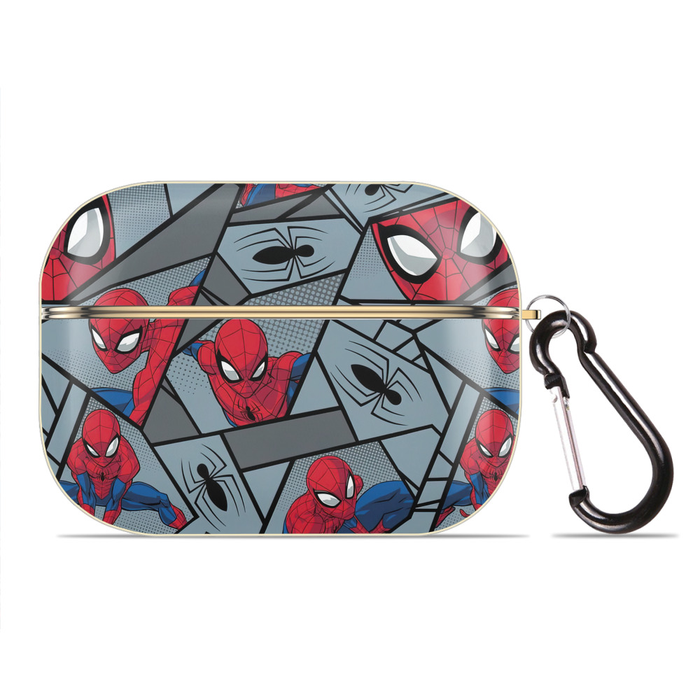 （画像用） Spider Man スパイダーマン 【AirPods Pro用】ハードシェル保護ケース｜耐衝撃・防指紋・カラビナ付き商品仕様