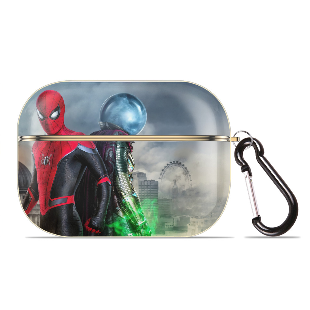 （画像用） Spider Man スパイダーマン 【AirPods Pro用】ハードシェル保護ケース｜耐衝撃・防指紋・カラビナ付き商品仕様