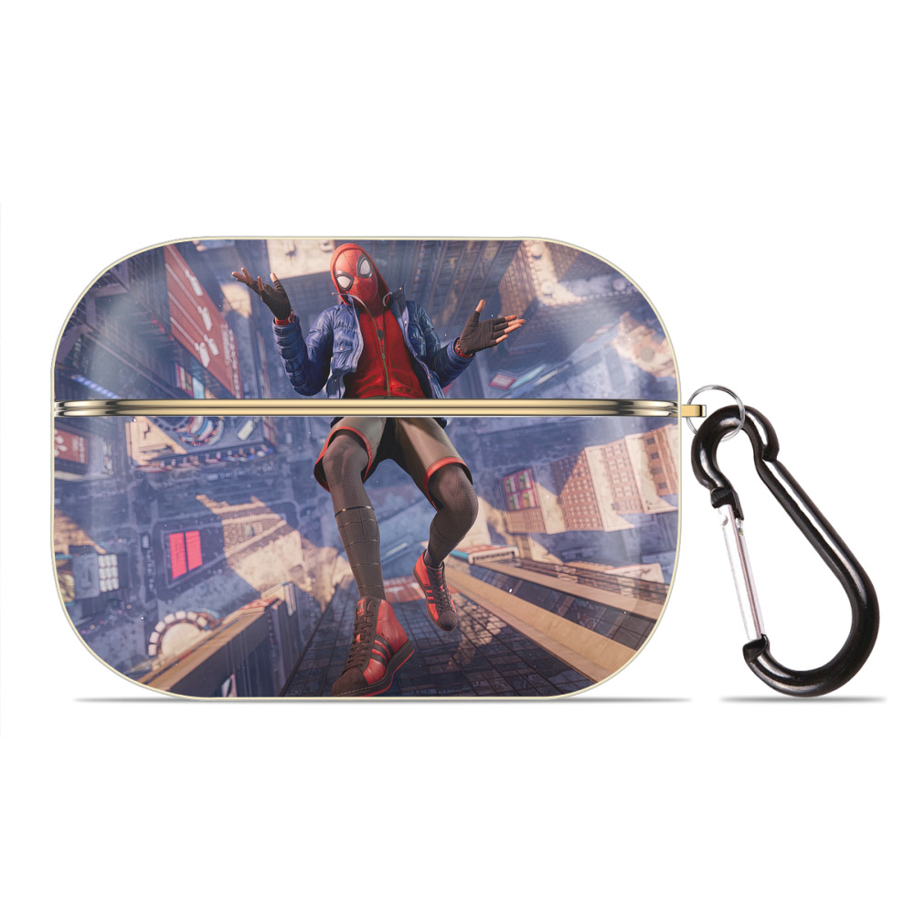 （画像用） Spider Man スパイダーマン 【AirPods Pro用】ハードシェル保護ケース｜耐衝撃・防指紋・カラビナ付き商品仕様
